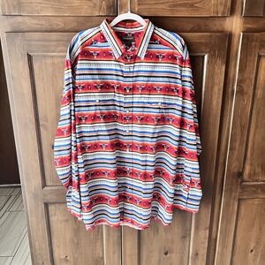 Ariat- Men's Southwestern Print Long‎ Sleeve Pearl Snap Shirt Size XXL/ NWT